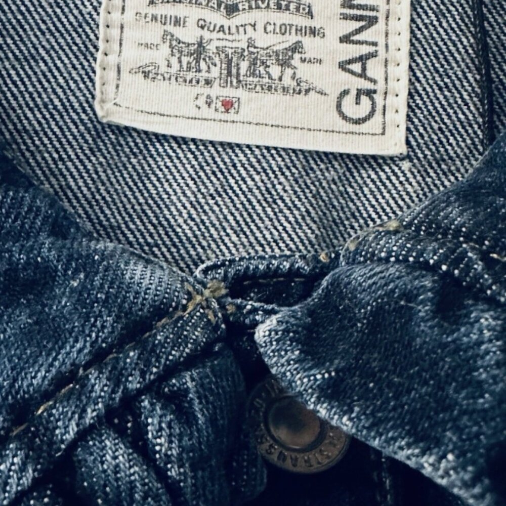 NWOT GANNI X LEVI'S Ruffle-trimmed Denim Shirt Mini Dress XS $475 - Picture 11 of 14